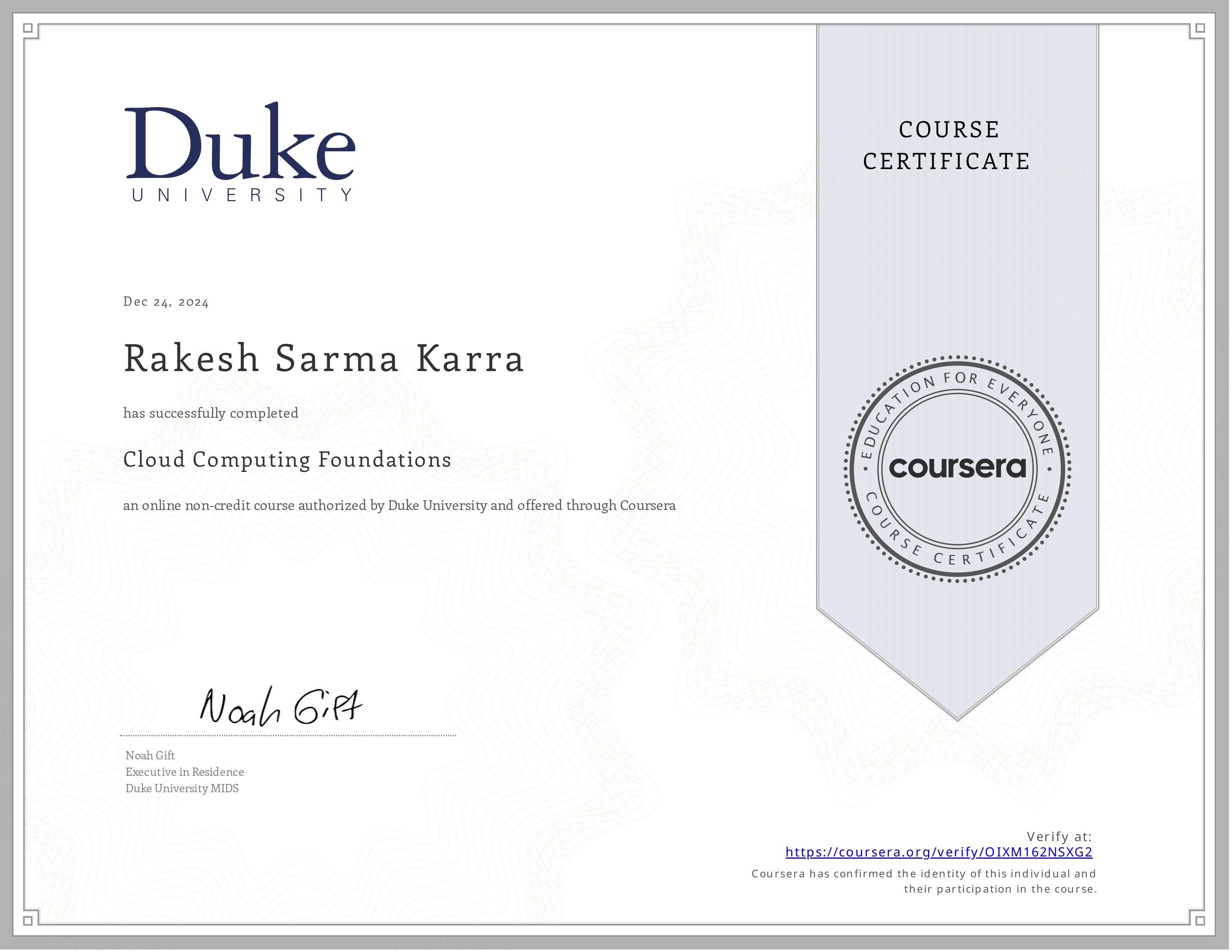 Cloud Computing Professional Certificate